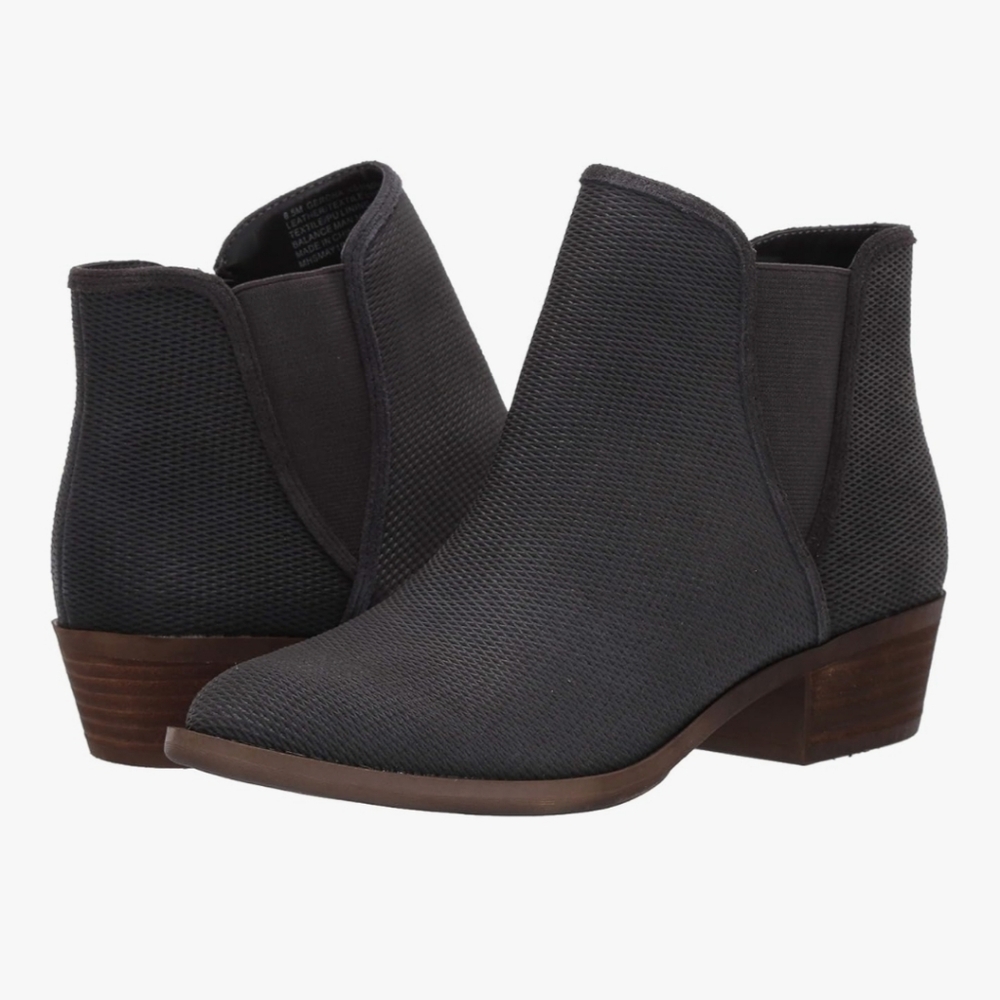 Kenzie Textured Black Ankle Booties